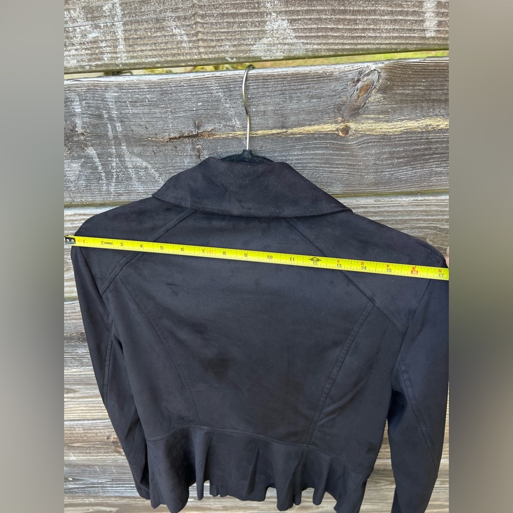 SHYANNE Black S Vegan Suede Full Zip Ruffled Witchy Whimsigoth Mobwife Jacket - Picture 7 of 12